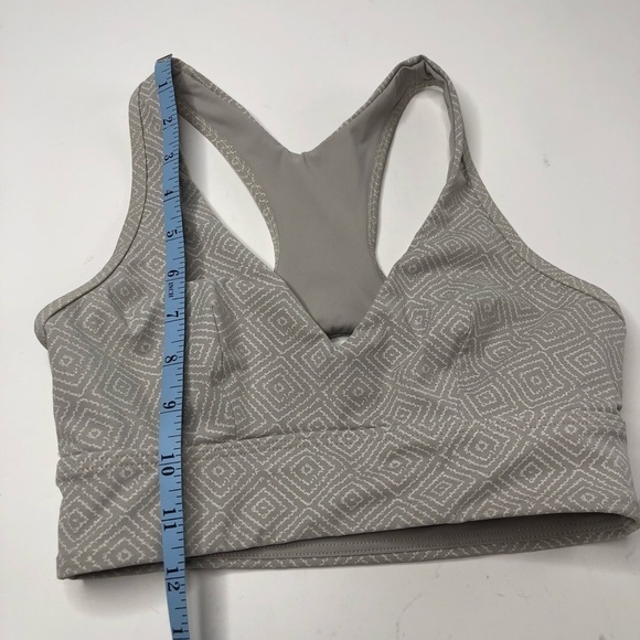 RUNNING Bare Light Grey Geometric Diamond Racerback Active Sports Bra SIZE XS - Picture 10 of 10